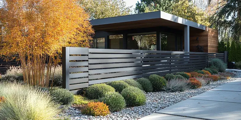 Moderne Gartengestaltung mit Zäunen aus Polen